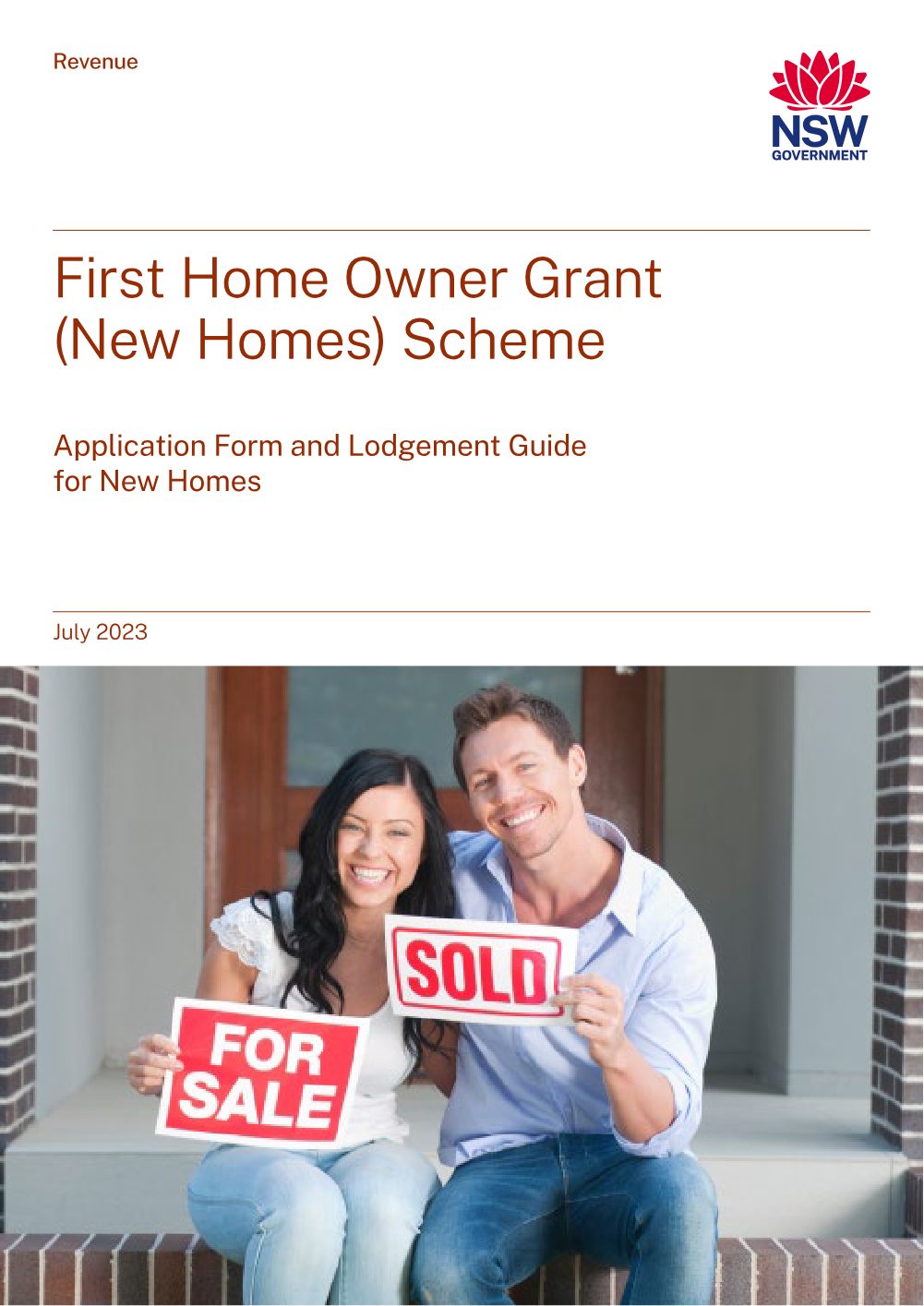 Preview of the first page of First Home Owner Grant (New Homes) Scheme: Application Form and Lodgement Guide for New Homes (OFH 001)
