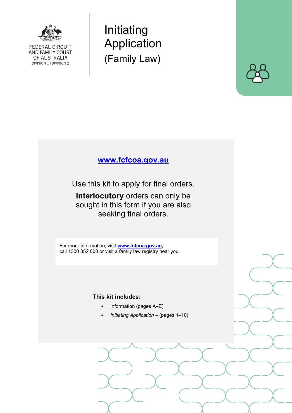Preview of the first page of Initiating Application