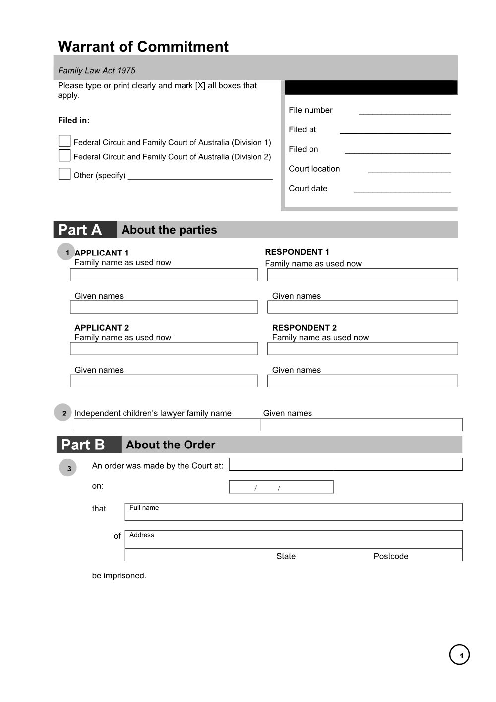 Preview of the first page of Warrant of commitment