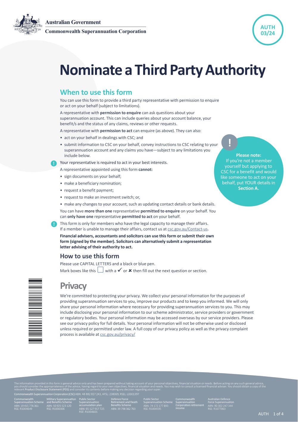 Preview of the first page of Third Party Authority
