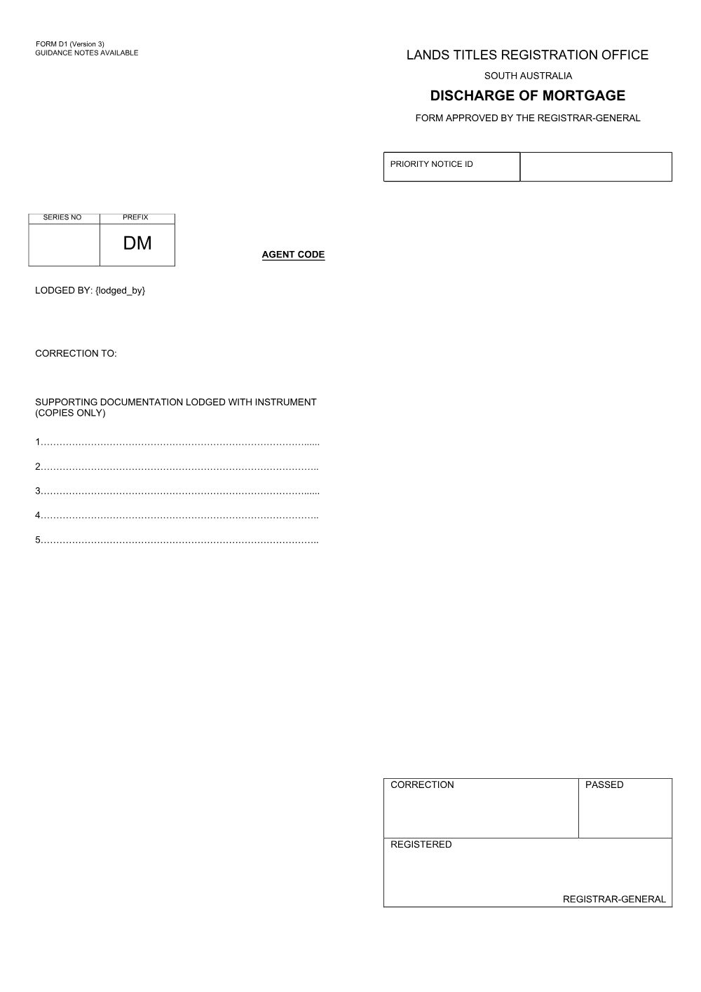 Preview of the first page of Discharge of Mortgage (D1)