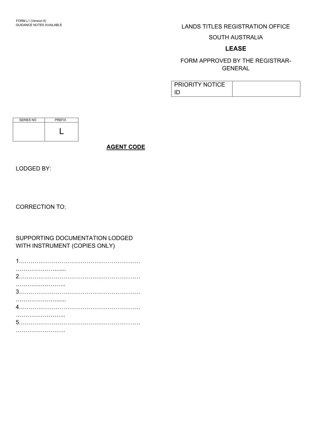 Preview of the first page of Lease (L1)