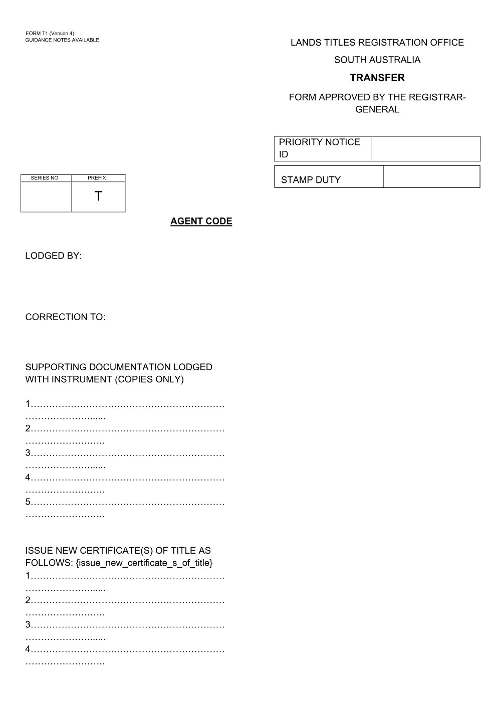 Preview of the first page of Transfer (T1)