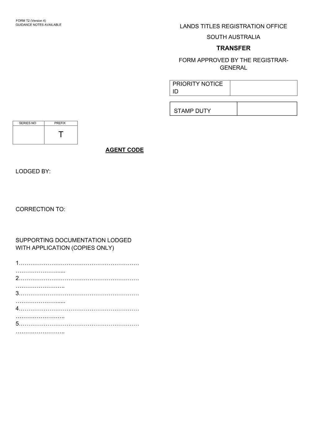 Preview of the first page of Transfer (Dealing with Rights) (T2)